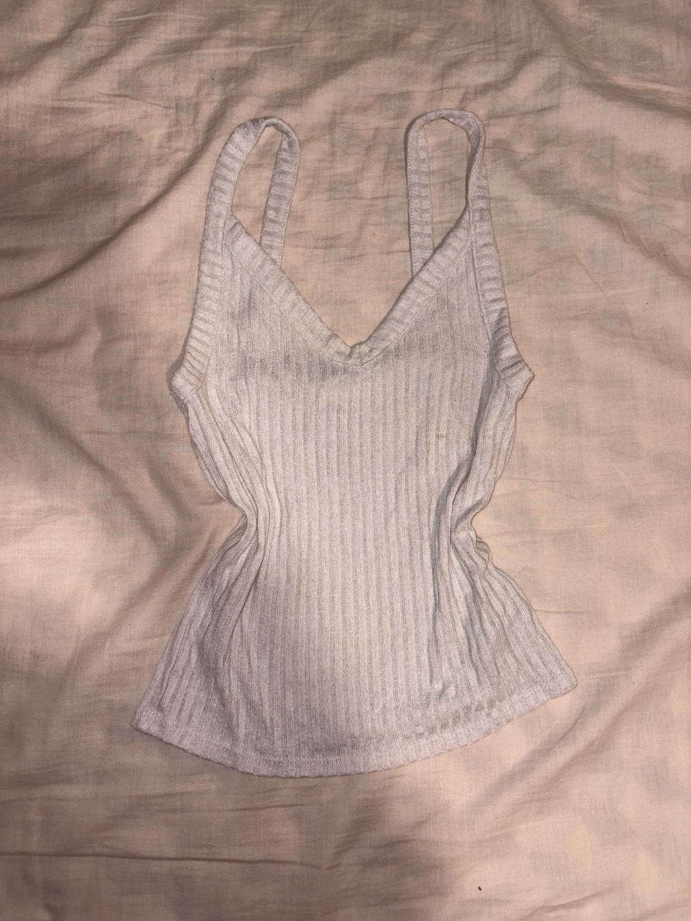 American Eagle Outfitters Ribbed V-Neck Camisole - Light Gray
